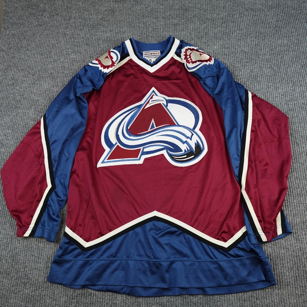 Vintage Colorado Avalanche Starter Hockey Jersey Mens 52 Red NHL 90s Fight Strap